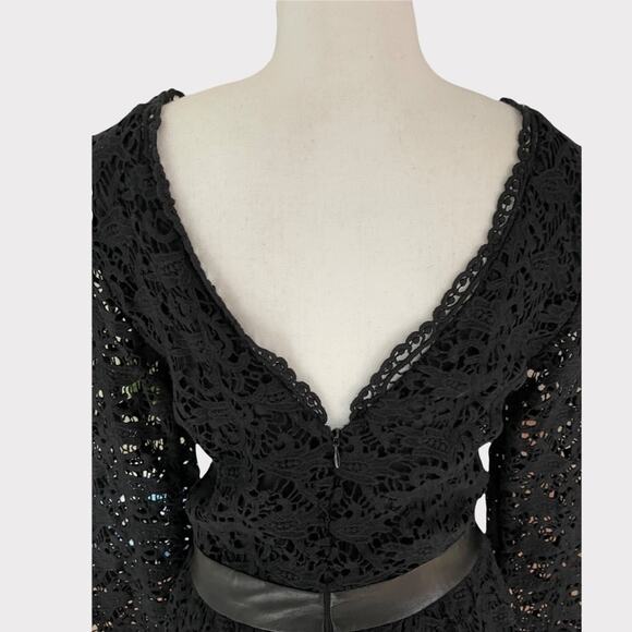 SALE! Joie Black Cotton Lace  Fit & Flare Dress S - Picture 5 of 10